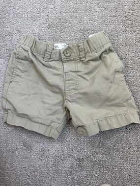 ZARA Kids Boys Khaki Elastic-Waist Shorts - 12-18mon